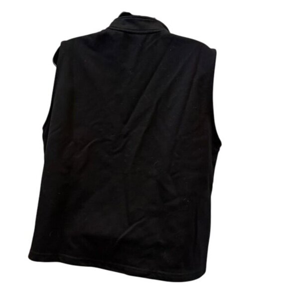 Alfred Dunner Petite Womens Black Sleeveless Zip-Up Vest With Rhinestone Embelli - Picture 5 of 7